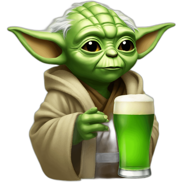 Yoda drink beer emoji