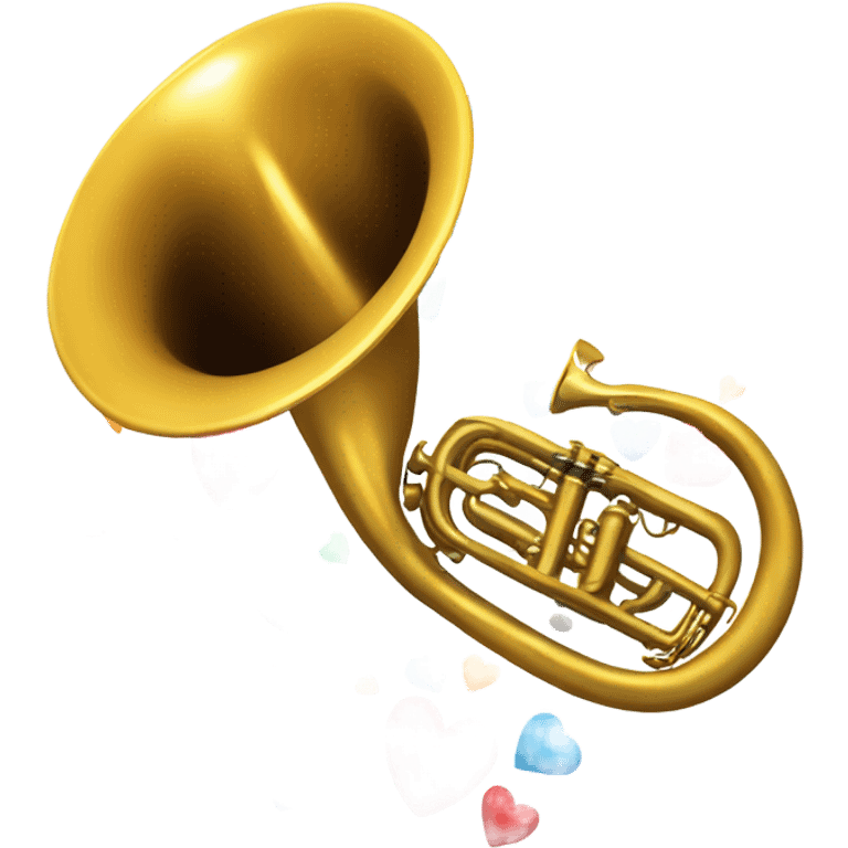 trumpet blowing love hearts emoji