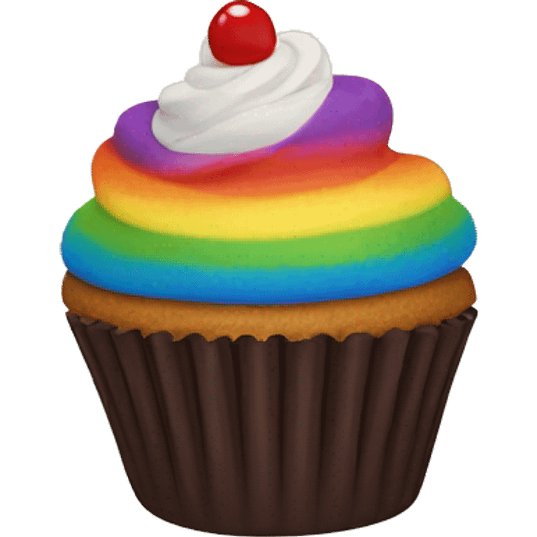 Rainbow cupcake emoji