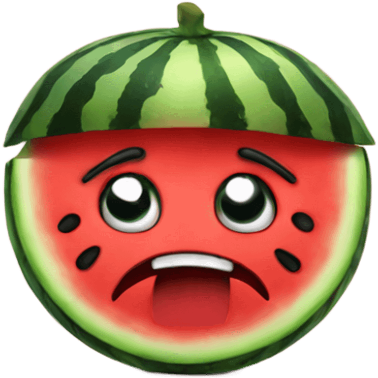 Angry watermelon emoji