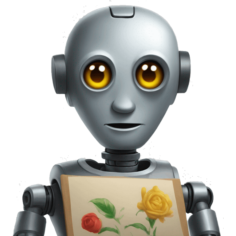 robot painting emoji