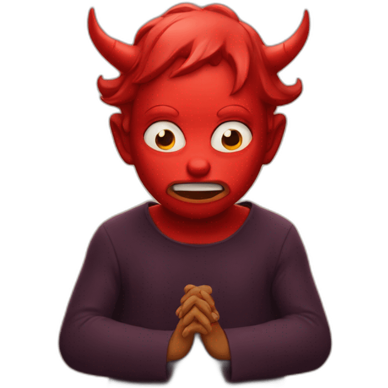 devil face praying emoji