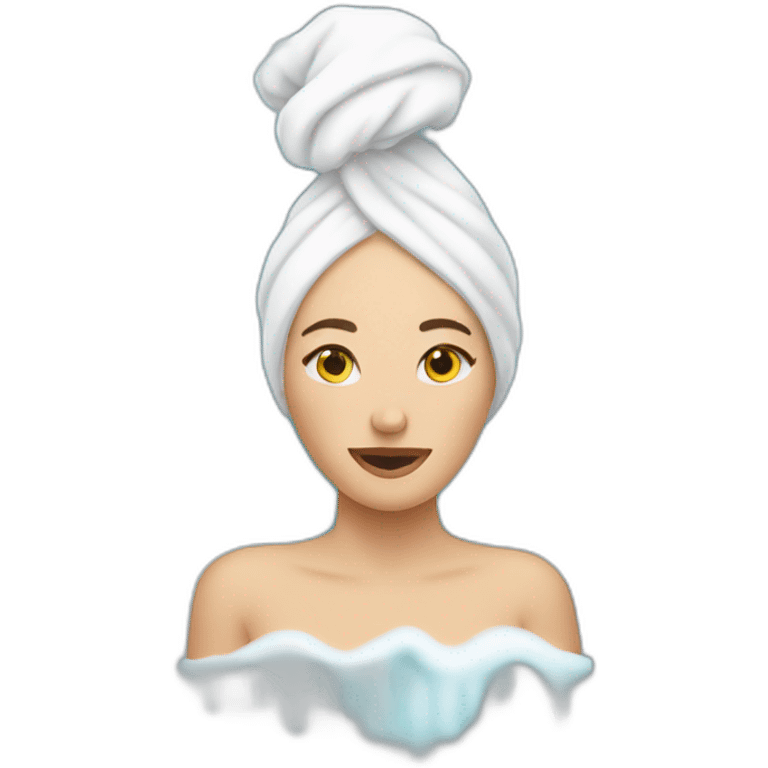 Woman getting out of her bath emoji