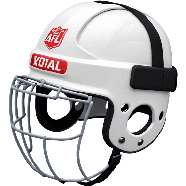 Cinematic Realistic image of AFL headgear featuring detailed cushioning and protective design elements, rendered with dynamic reflections on synthetic materials and set against a blurred action-packed background emoji