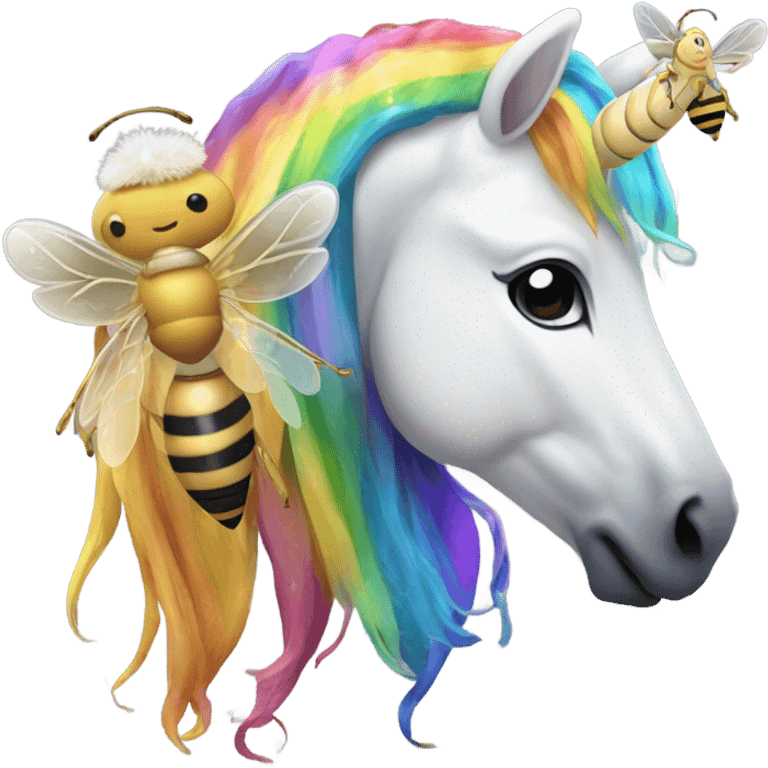 Bee and a unicorn  emoji