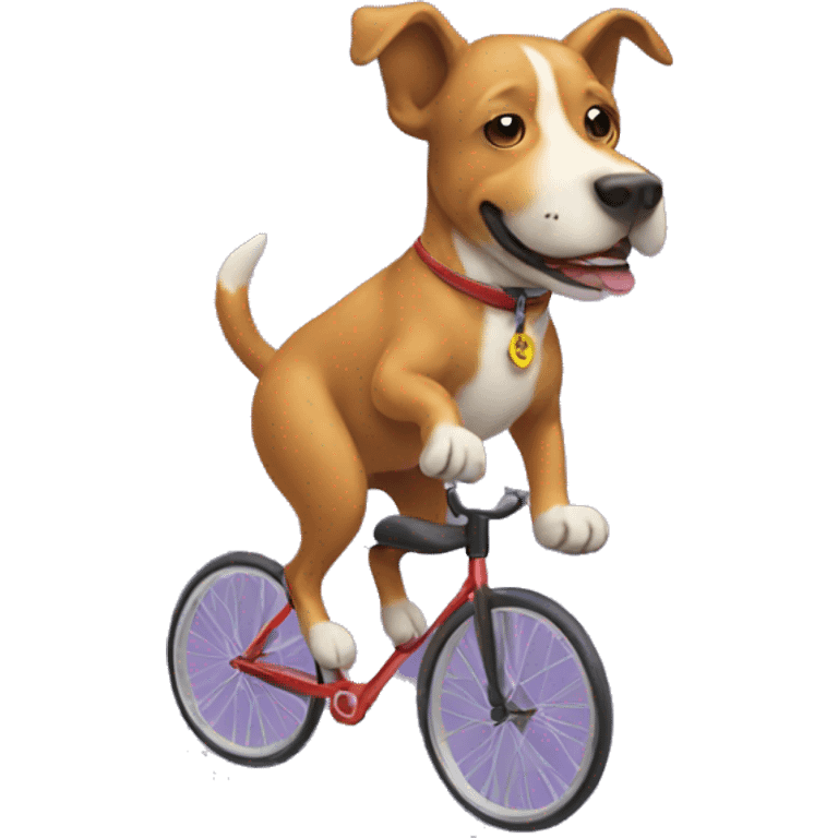 a dog riding a unicycle  emoji