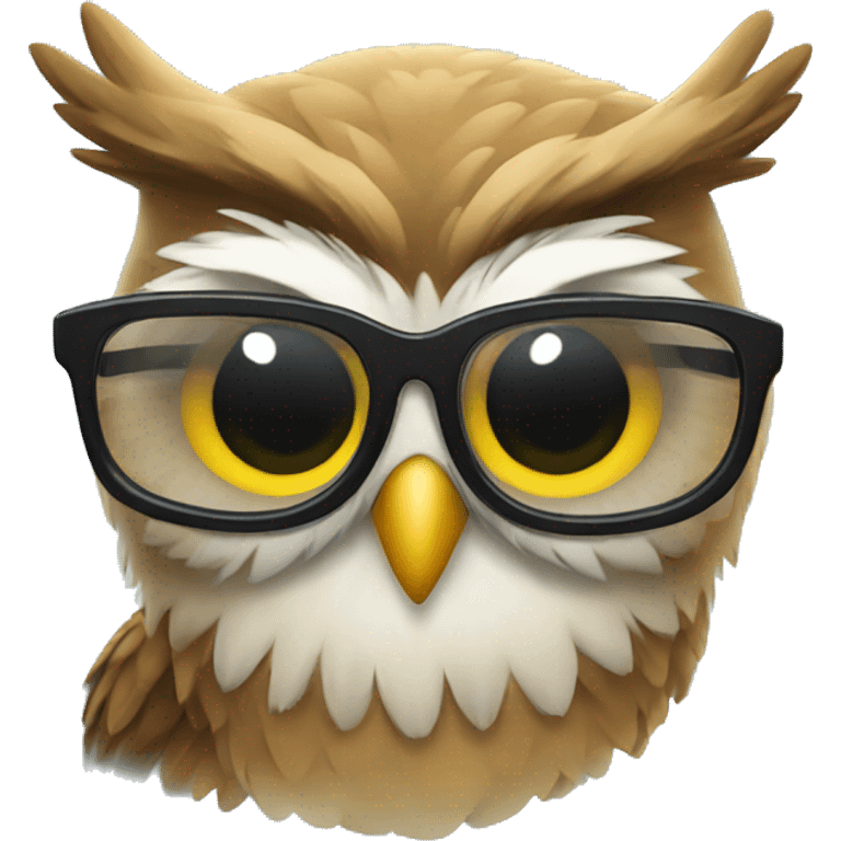 an owl wearing glasse emoji