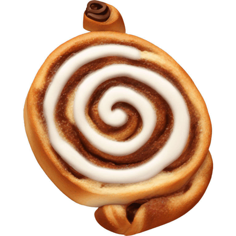 Cinnamon roll with coffee emoji