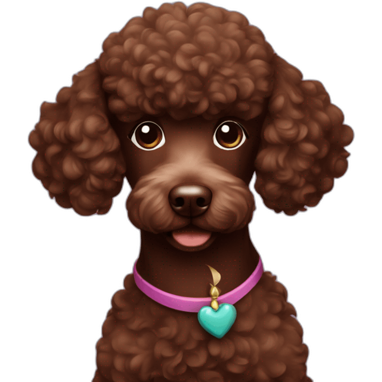 Chocolate poodle wink emoji