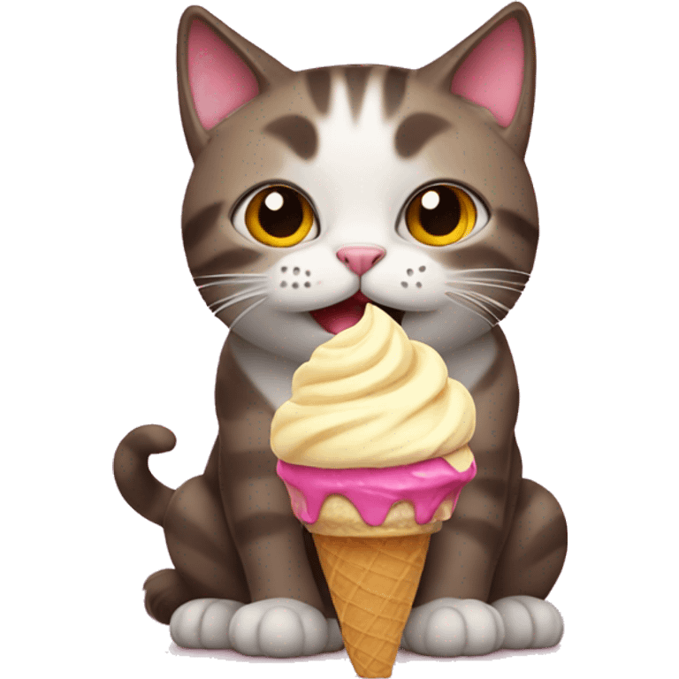 Cat with Ice cream emoji