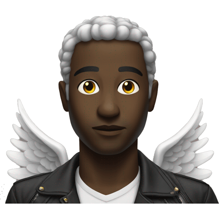 Black techno angel emoji