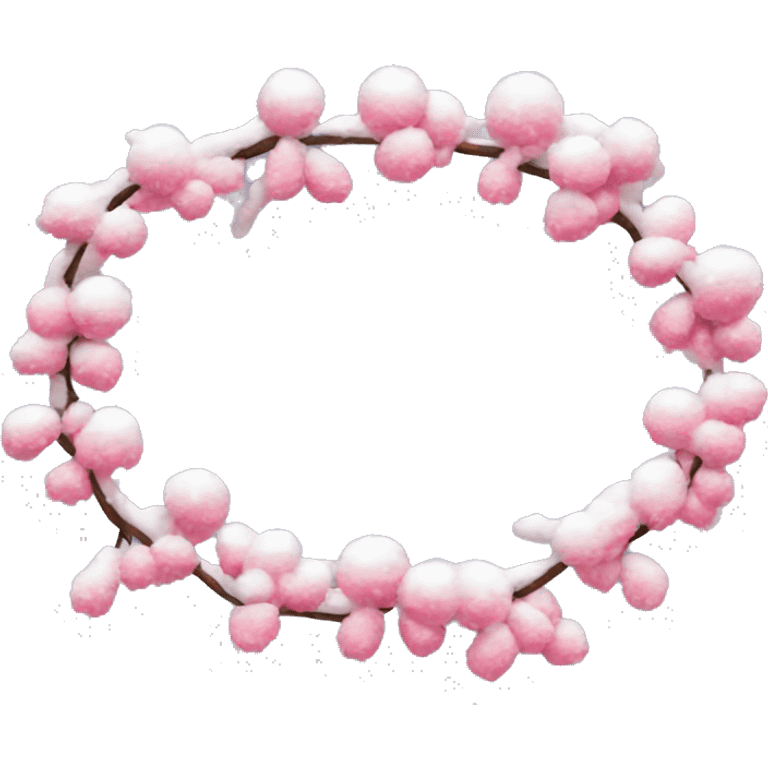 snow and pink garland emoji