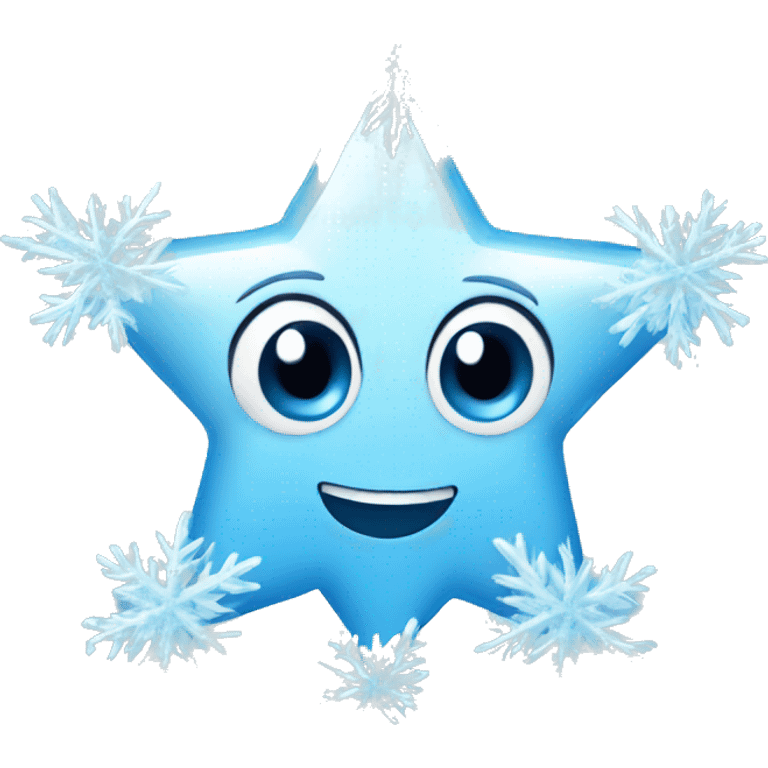 ice frozen star with snow emoji