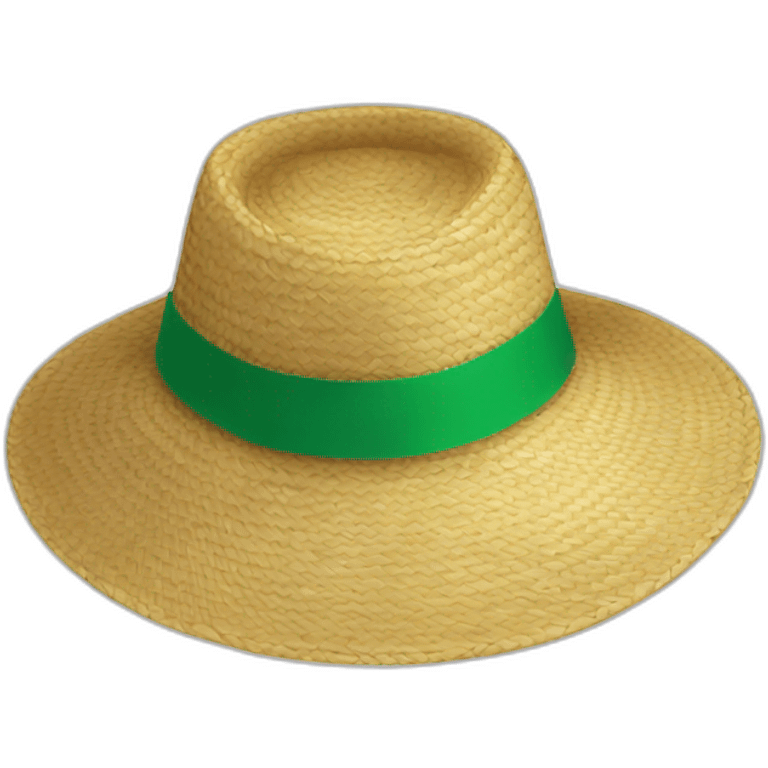 Straw hat with green band emoji