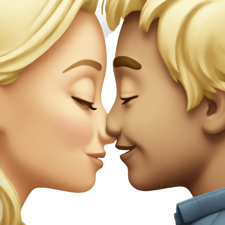 boy kiss a blonde girl  emoji