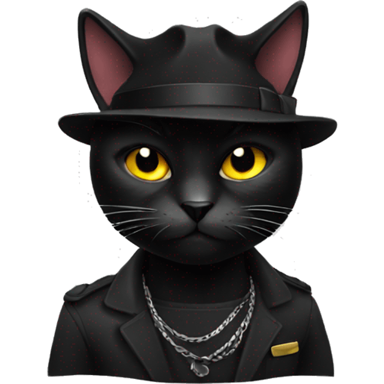 black cat. gangster emoji