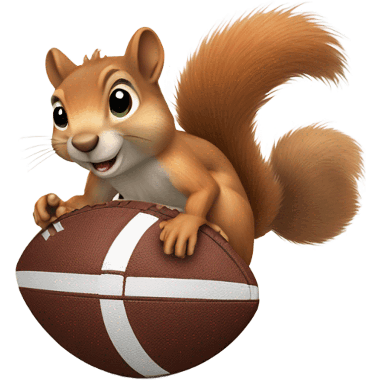 Squirrel holding a football emoji