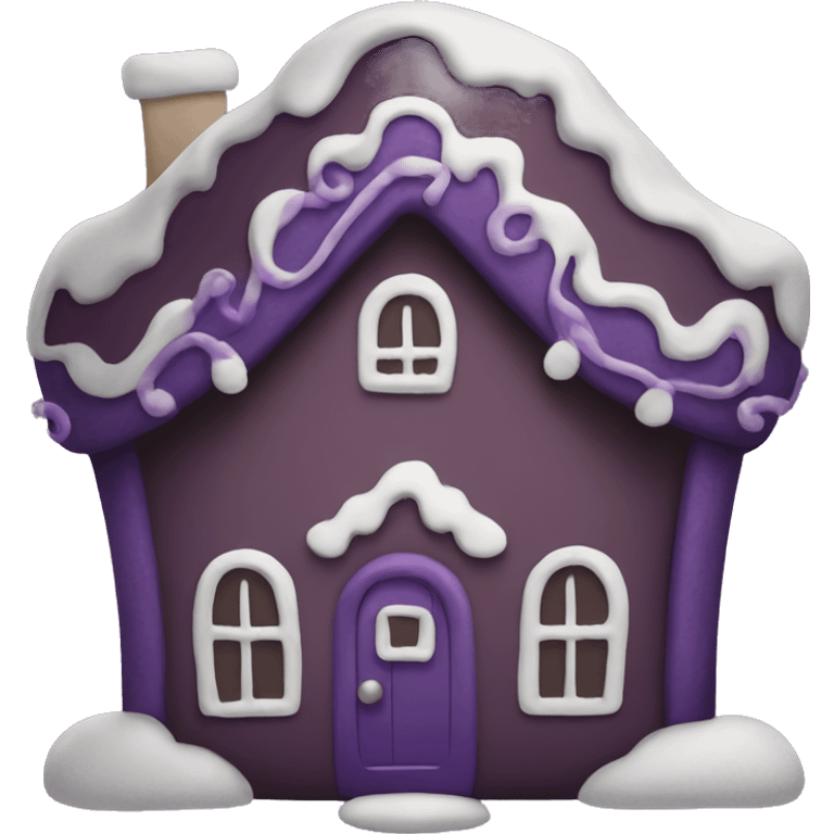 Cosy dark purple gingerbread house  emoji