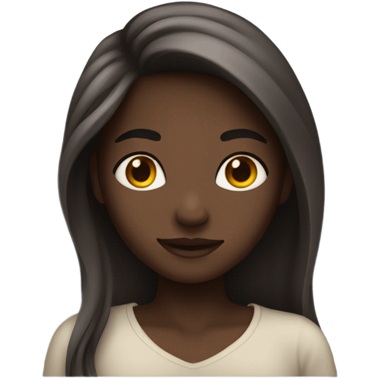 pretty darkskin girl with long hair  emoji