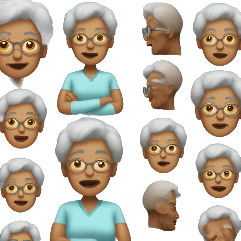 grandma that looks like the rock emoji