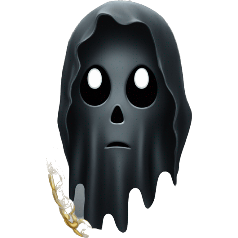 black ghost with gold chain and money emoji