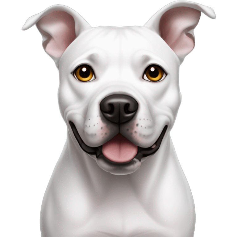 White staffy gray eyes spot dark ears emoji