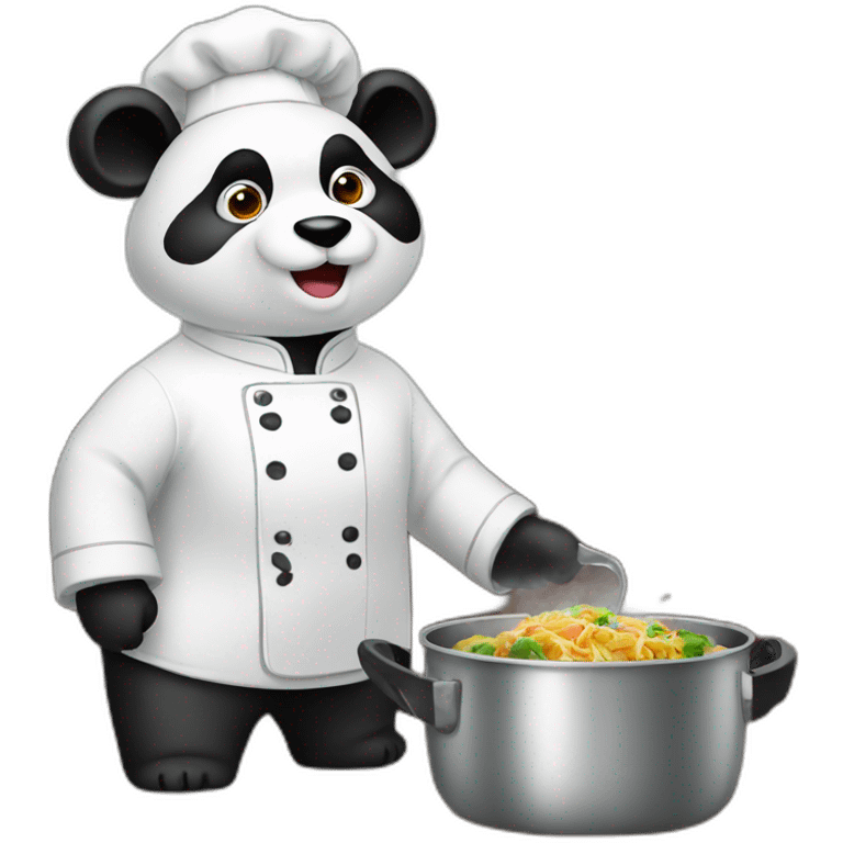 panda chef with pan emoji