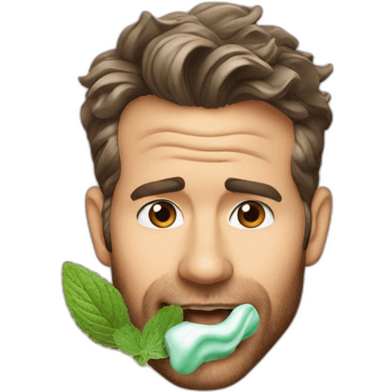 ryan reynolds eating mint emoji