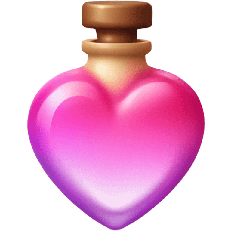 Pink ombre heart shaped potion bottle with liquid  emoji