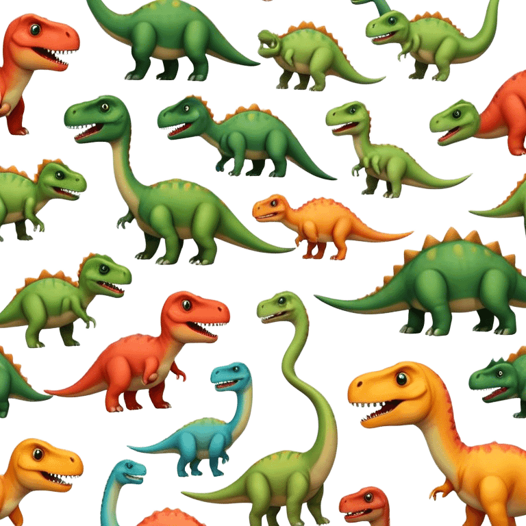 faces of different dinosaurs  emoji