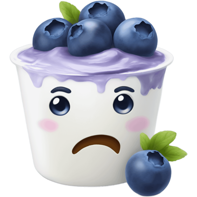 Blueberries on yougurt emoji