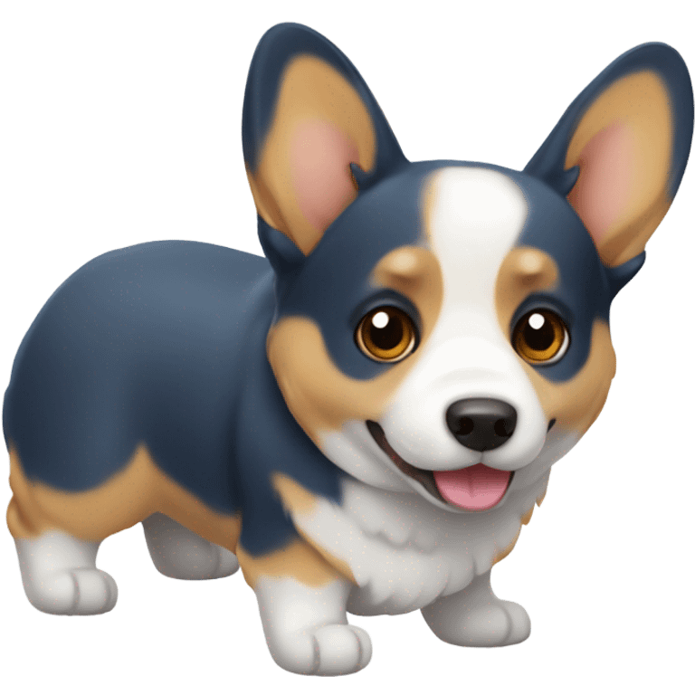 Blue Cute corgi emoji