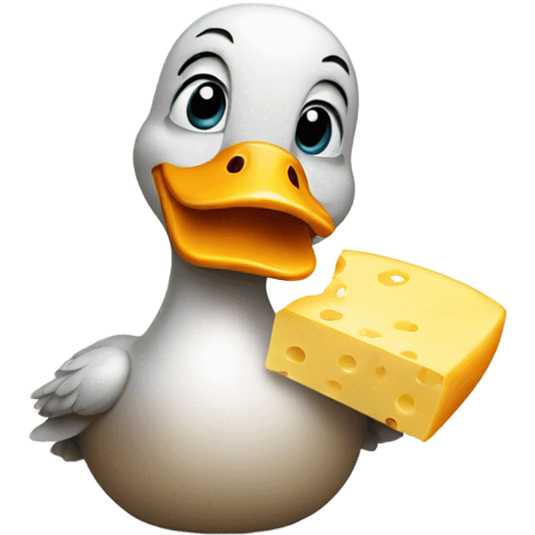 duck holding cheese emoji