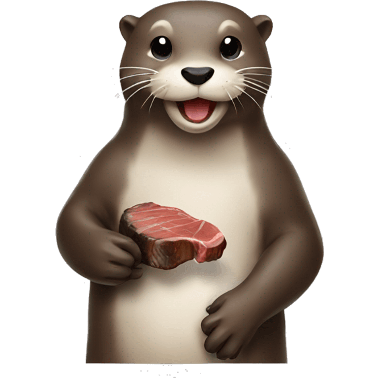 otter eating steak emoji