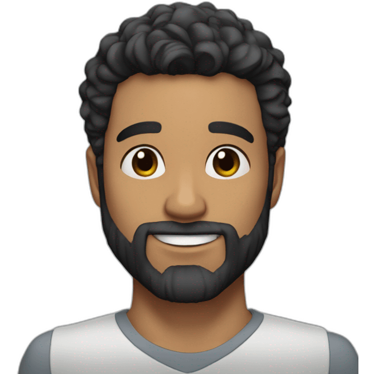 Brazilian Voice Actor Jefferson Melo, bearded, wavy black hair with taper haircut emoji