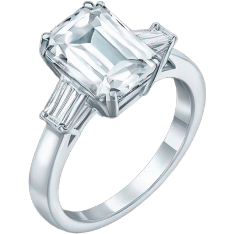 An emerald cut ring with a giant diamond  emoji