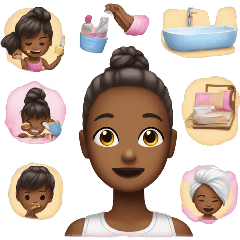 Morning girly routine emojis, family ones. emoji