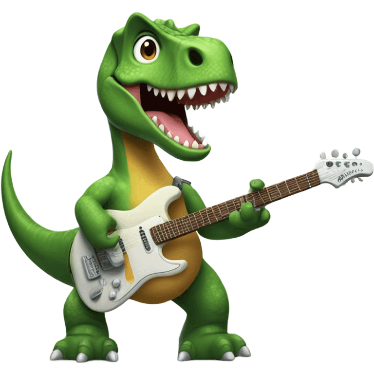 Dinosaur played guitar emoji