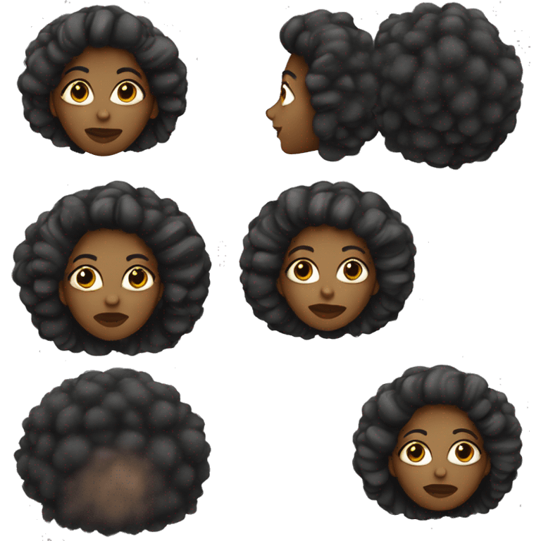 Mujer Afro peinándose  emoji