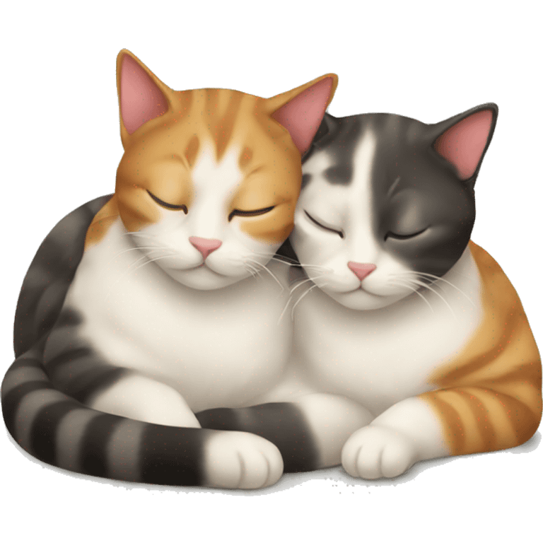 Two cats snuggling emoji