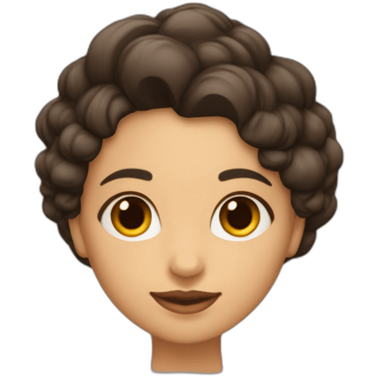 MUJER CON PELO LARGO MORENA Y DE PIEL CLARITA Y MAESTRA  emoji