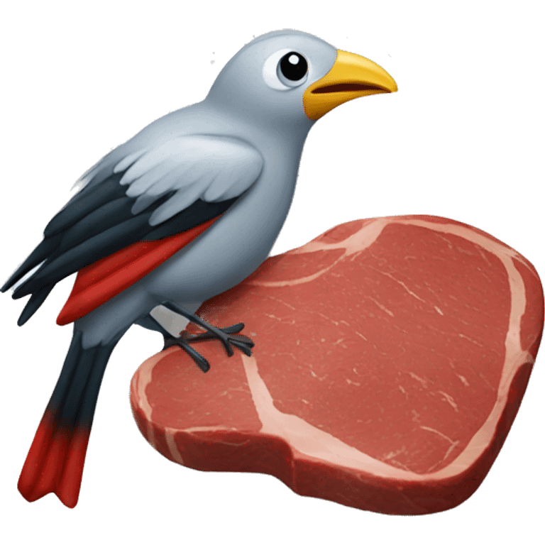 Bird eating a steak  emoji