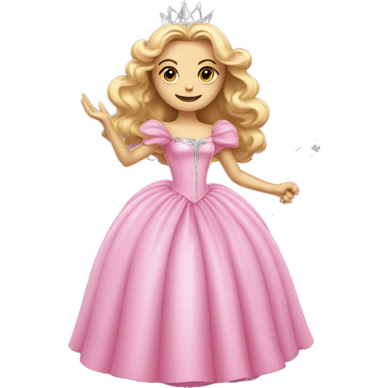 glinda the good witch in pink dress and with a wand emoji