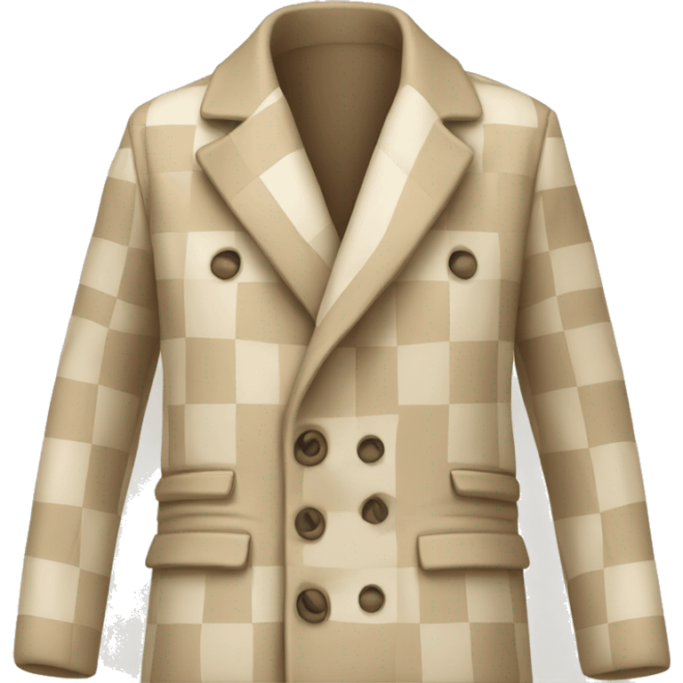 beige and white checkered coat emoji