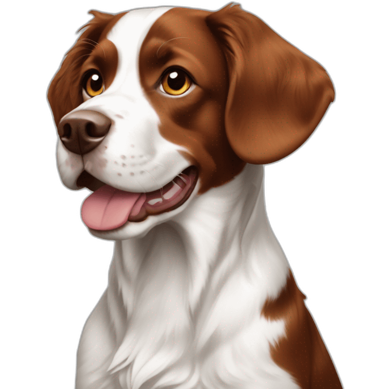 Black and white Brittany spaniel dog emoji