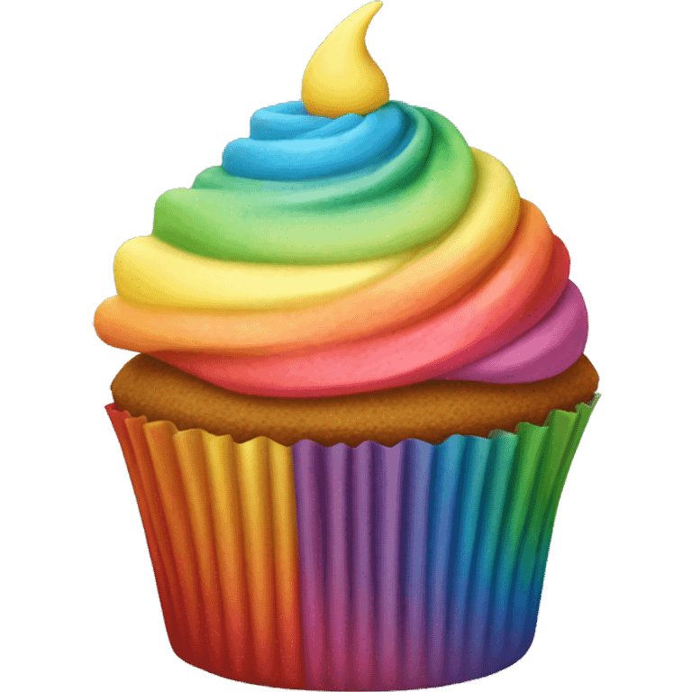 Rainbow cupcake  emoji