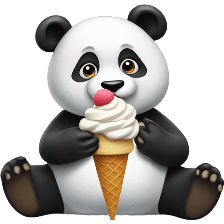 Panda eating ice cream emoji