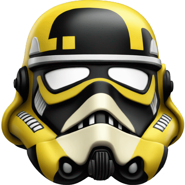 Black and yellow stormtrooper helmet  emoji