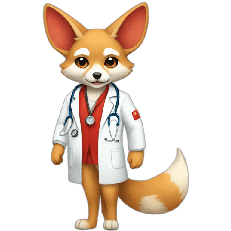 red fennec in medical coat emoji