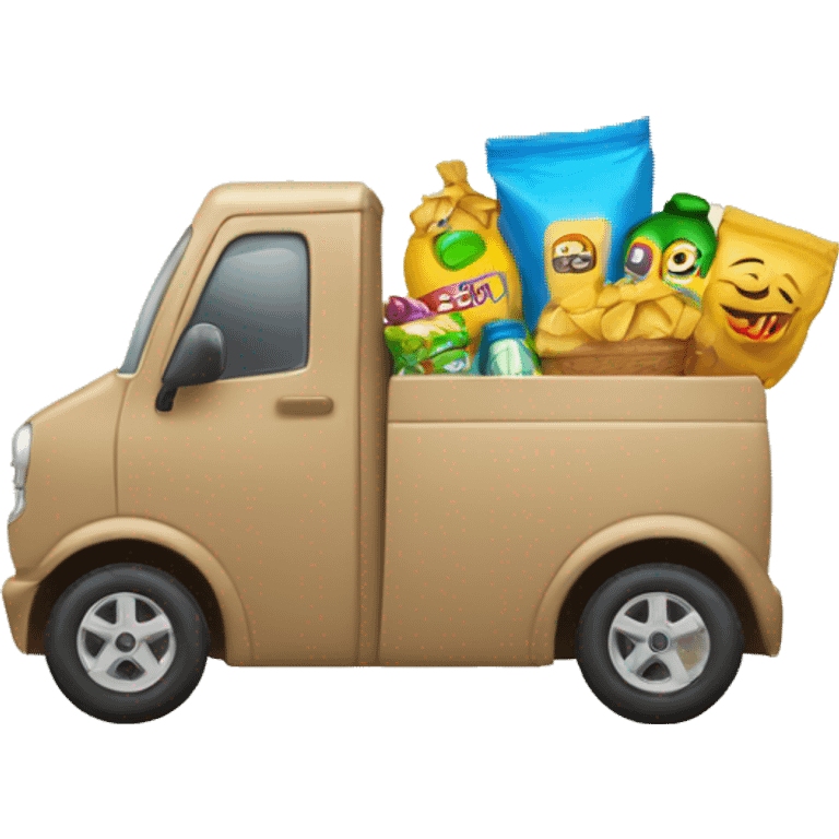 Carrinho de compras com sacola dentro emoji